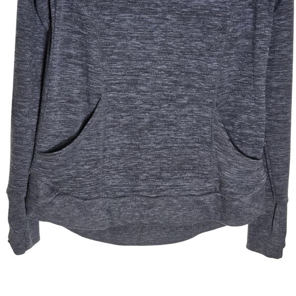 Athleta Techie Sweat Track Sweatshirt Gray X Small Kangaroo Pockets Poly/Spandex - Picture 3 of 7